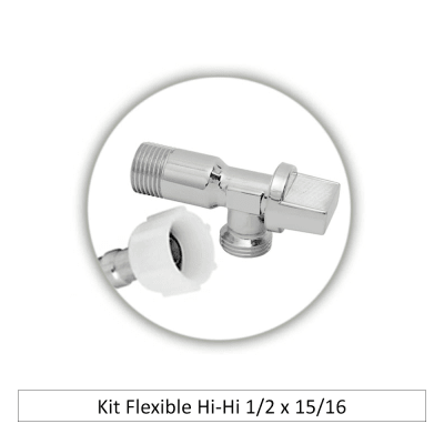 Kit Llave Angular c/Flexible Hi-Hi 1/2 x 15/16