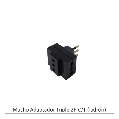 Macho Adaptador Triple 2P  C/T