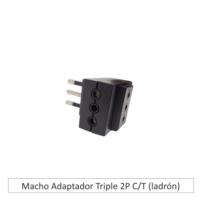 Macho Adaptador Triple 2P  C/T