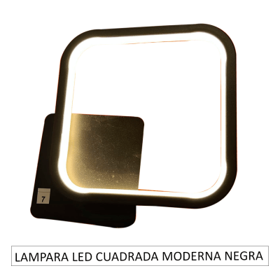 LAMPARA LED CUADRADA MODERNA NEGRA