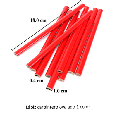 Lápiz carpintero ovalado 1 color