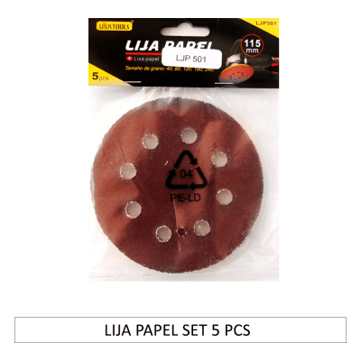 LIJA PAPEL SET 5 PCS