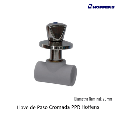 Llave de Paso Cromada PPR Hoffens