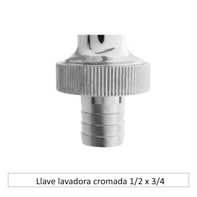 Llave lavadora cromada 1/2 x 3/4
