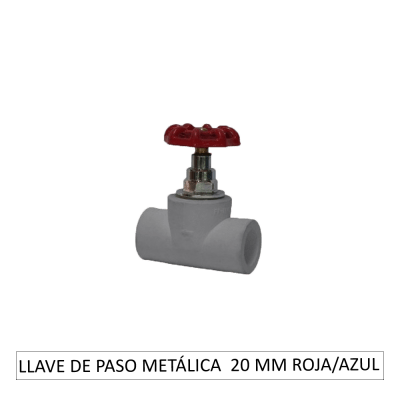 LLAVE DE PASO METÁLICA PPR ROJA O AZUL