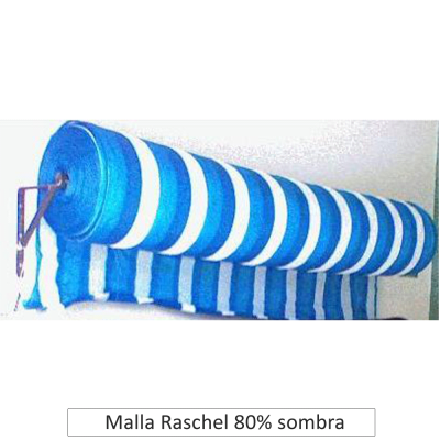 Malla Raschel bicolor 4mt 80% sombra