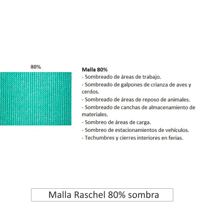 Malla Raschel bicolor 4mt 80% sombra