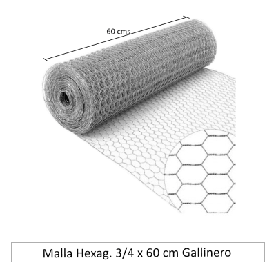 Malla Hexag. 3/4 x 60 cm Gallinero