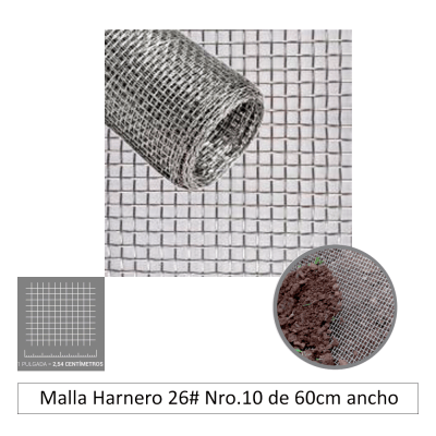 Malla Harnero Nro. 10 x 0.60m ancho