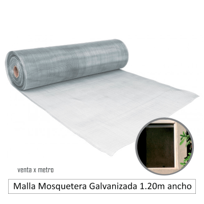 Malla Mosquetera Galvanizada 1.20m ancho