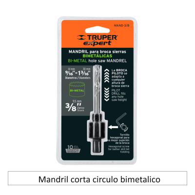 Mandril corta circulo bimetalico