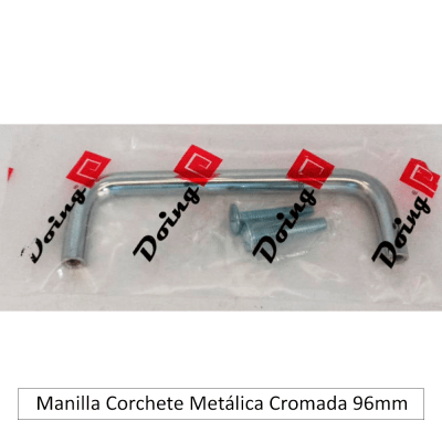 Manilla Corchete Metálica Cromada - Doing 96mm