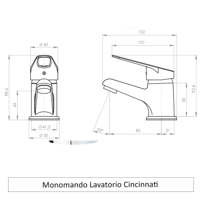 Monomando Lavatorio Cincinnati