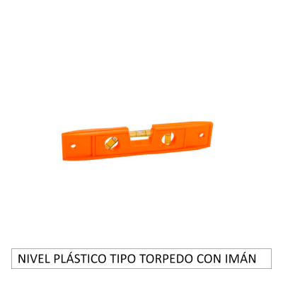 Nivel plástico tipo torpedo con imán
