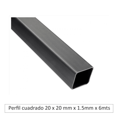 Perfil cuadrado 20 x 20 mm x 1.5mm x 6 mts.