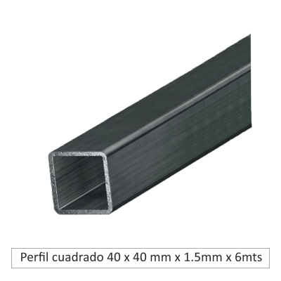 Perfil cuadrado 40 x 40 mm x 6mts.