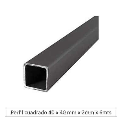 Perfil cuadrado 40 x 40 mm x 6mts.