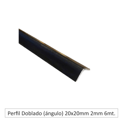 Perfil Doblado (ángulo) 20 x 20 mm x 2mm x 6mts.