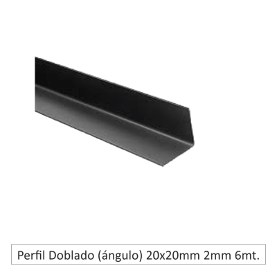 Perfil Doblado (ángulo) 20 x 20 mm x 2mm x 6mts.