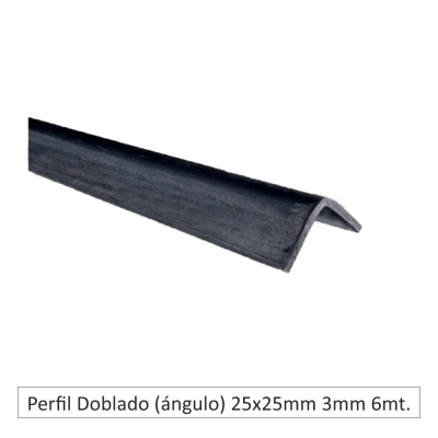 Perfil Doblado (ángulo) 25 x 25 mm x 3mm x 6mts.