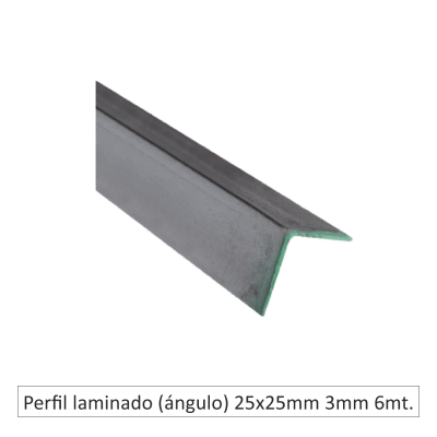 Perfil Laminado (ángulo) 25 x 25 mm x 3mm x 6mts.