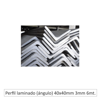 Perfil Laminado (ángulo) 40 x 40 mm x 3mm x 6mts.