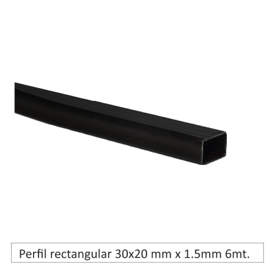 Perfil rectangular 30 x 20 mm x 6mts.