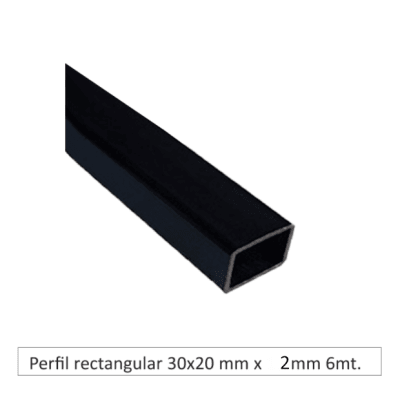 Perfil rectangular 30 x 20 mm x 6mts.