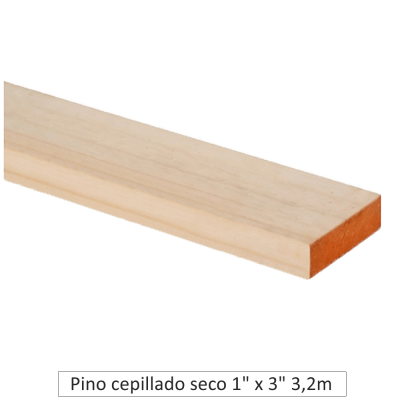 Pino Cepillado Seco 1 x 3