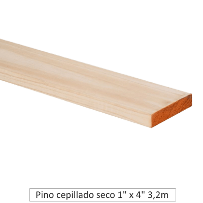 Pino Cepillado seco 1 x 4