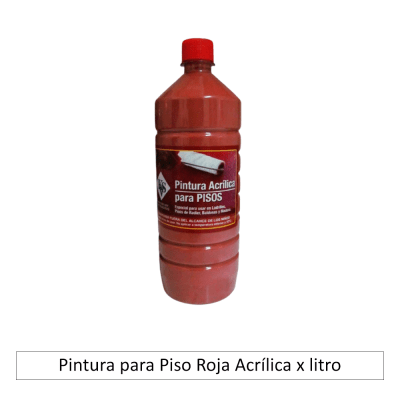 Pintura para piso roja acrilica litro