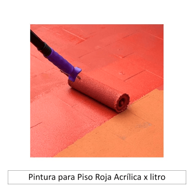 Pintura para piso roja acrilica litro