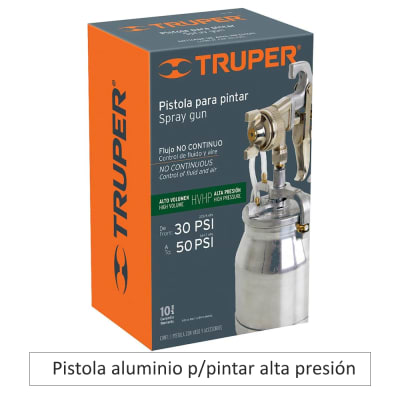 Pistola aluminio p/pintar alta presión 30 PSI - 50 PSI
