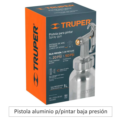 Pistola aluminio p/pintar baja presión 20 PSI