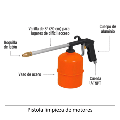 Pistola limpieza de motores