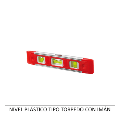 Nivel plástico tipo torpedo con imán