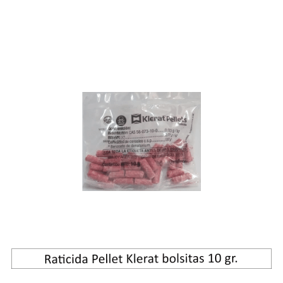 Raticida Pellet Klerat bolsitas 10 gr.