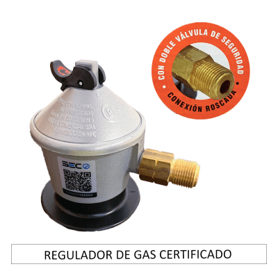 Regulador para gas c/salida flexible 3/8 Hilo izq.