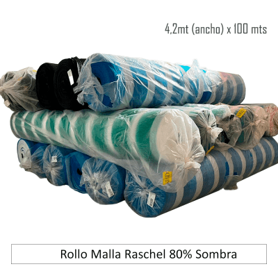 Rollo Malla Raschel 80%Sombra 4mt x 100mts