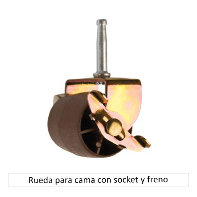 RUEDA PARA CAMA C/SOCKET FRENO
