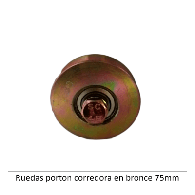 Rueda porton corredora en bronce 75mm