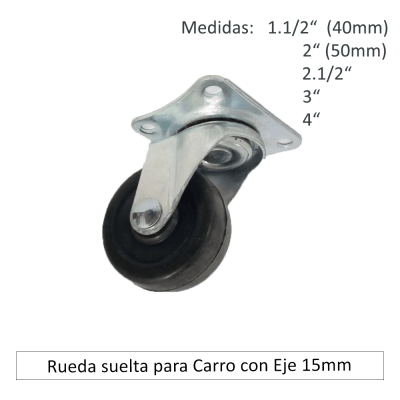 RUEDA GOMA C/BASE GIRATORIA