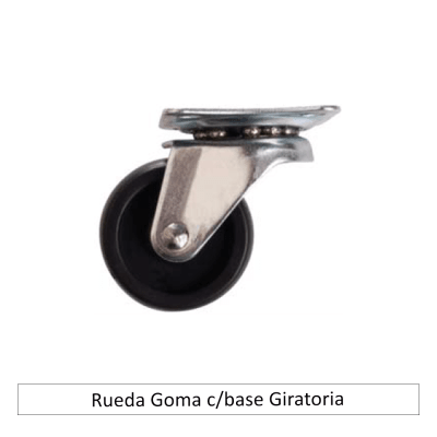 RUEDA GOMA C/BASE GIRATORIA