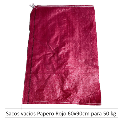 Sacos vacíos Papero Rojo 60x90cm para 50 kg