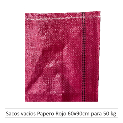 Sacos vacíos Papero Rojo 60x90cm para 50 kg