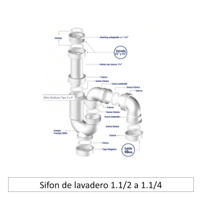 Sifon de lavadero 1.1/2 a 1.1/4