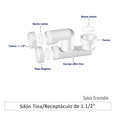 Sifón de tina 1.1/2