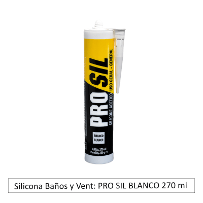 Silicona Baños y Vent: PRO SIL BLANCO 270 ml