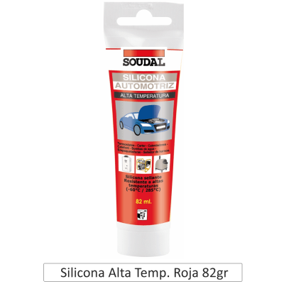 Silicona Alta Temperatura en Pomo 82 ml Rojo Soudal