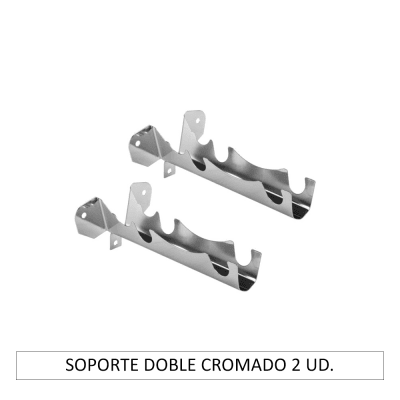 Soporte doble largo cromado